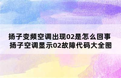 扬子变频空调出现02是怎么回事 扬子空调显示02故障代码大全图